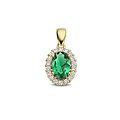 Collectie Milikan Collectie Milikan 14 karaat geelgouden hanger groene zirconia