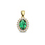 Collectie Milikan Collectie Milikan 14 karaat geelgouden hanger groene zirconia