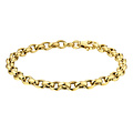 Collectie Milikan Collectie Milikan 14 karaat geelgouden ovale Jasseron armband 5mm breed, 19cm lang