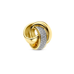 Collectie Milikan 14 karaat geelgouden hanger knoopvorm 14.5x14mm met diamant