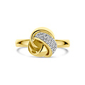 Collectie Milikan Collectie Milikan 14 karaat geelgouden ring in knoopmodel met diamant maat 18