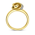 Collectie Milikan Collectie Milikan 14 karaat geelgouden ring in knoopmodel met diamant maat 18