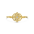 Collectie Milikan Collectie Milikan 14 karaat geelgouden ring fantasie met zirconia maat 16.5