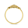 Collectie Milikan Collectie Milikan 14 karaat geelgouden ring fantasie met zirconia maat 16.5