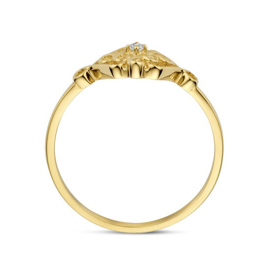 Collectie Milikan Collectie Milikan 14 karaat geelgouden ring fantasie met zirconia maat 16.5
