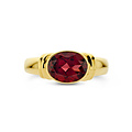 Collectie Milikan Collectie Milikan 14 krt geelgouden ring met granaat 8x10mm, maat 17 3/4