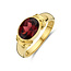 Collectie Milikan Collectie Milikan 14 karaatgeelgouden ring met granaat 8x10mm, maat 17 3/4