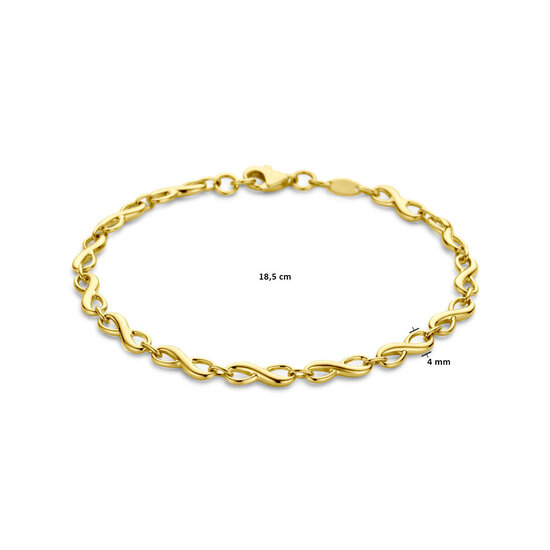 Collectie Milikan Collectie Milikan 14 karaat geelgouden armband infinity schakels 4.0 mm breed 18.5cm lang