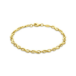 Collectie Milikan 14 karaat geelgouden armband infinity schakels 4.0 mm breed 18.5cm lang