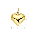 Collectie Milikan Collectie Milikan 14 karaat geelgouden hanger, bol hart 19.5x15.5mm