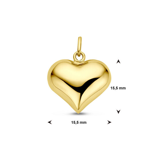 Collectie Milikan Collectie Milikan 14 karaat geelgouden hanger, bol hart 19.5x15.5mm