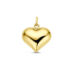 Collectie Milikan 14 karaat geelgouden hanger, bol hart 19.5x15.5mm