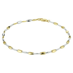 Collectie Milikan 14 karaat bicolor armband, fijne staafjes L=19 cm