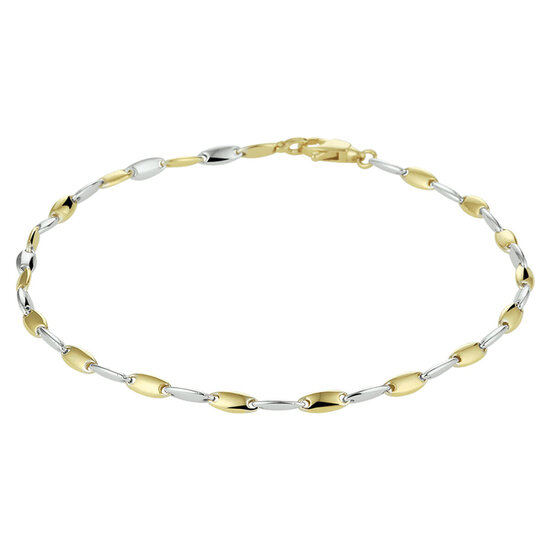 Collectie Milikan Collectie Milikan 14 karaat bicolor armband, fijne staafjes L=19 cm