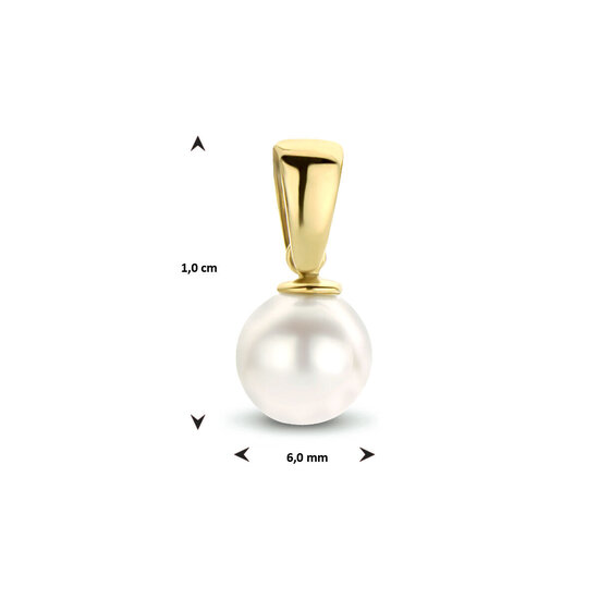 Collectie Milikan Collectie Milikan 14 karaat gouden parelhanger 6mm