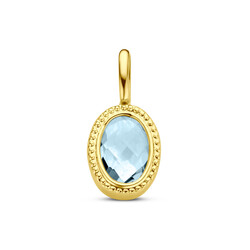 Collectie Milikan 14 karaat gouden hanger met ovale topaas 7x5mm