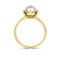 Collectie Milikan Collectie Milikan 14 karaat geelgouden ring met parel 7.5mm maat 17