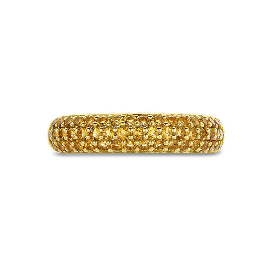 Collectie Milikan Collectie Milikan 14 karaat geelgouden ring met pave gezet citrien maat 17 1/4