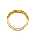 Collectie Milikan Collectie Milikan 14 karaat geelgouden ring met pave gezet citrien maat 17 1/4
