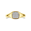 Collectie Milikan Collectie Milikan 14 karaat geelgouden zegelring met diamant maat 17 1/4