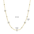 Collectie Milikan Collectie Milikan 14 karaat geelgouden collier met parel/zirconia 42-44 cm lang