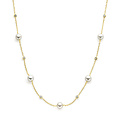 Collectie Milikan Collectie Milikan 14 karaat geelgouden collier met parel/zirconia 42-44 cm lang