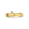 Collectie Milikan Collectie Milikan 14 karaat geelgouden ring fantasie met diamant, maat 17