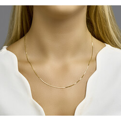 Collectie Milikan 14 Karaat Geelgouden collier Venetiaanse schakel 0.8mm br en 50cm lang