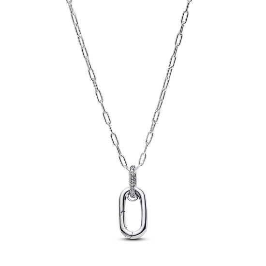 Pandora PANDORA 394086C01-50 Sterling silver openable link pendant necklace with clear cubic zirconia