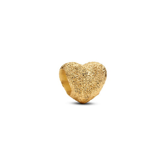 Pandora PANDORA 764000C00 Textured heart 14k gold-plated mini charm
