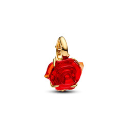 PANDORA DISNEY 764018C01 Beauty and The Beast rose dangle