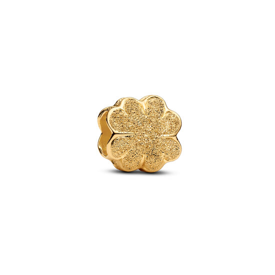 Pandora PANDORA 764047C00 Textured clover 14k gold-plated mini charm