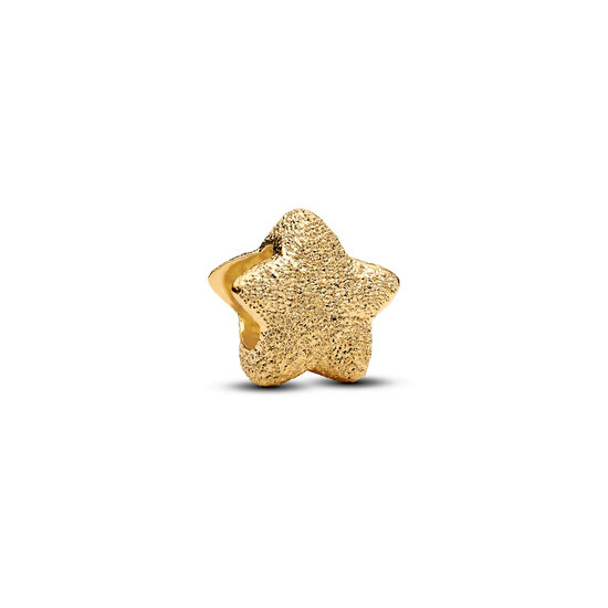 Pandora PANDORA 764050C00 Textured star 14k gold-plated mini charm