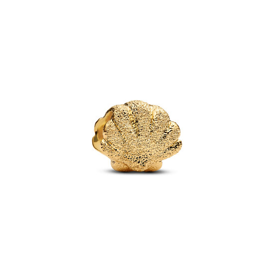 Pandora PANDORA 764057C00 Textured shell 14k gold-plated mini charm