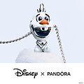 Pandora PANDORA DISNEY 793978C01 Olaf sterling silver charm with orange, black and glittery white enamel and blue UV resin