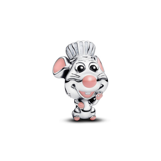 Pandora PANDORA DISNEY 794022C01 Pixar Remy sterling silver charm with black, pink and glittery white enamel