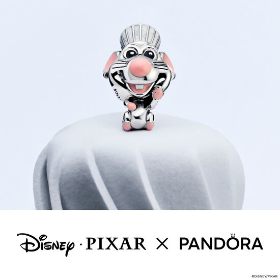 Pandora PANDORA DISNEY 794022C01 Pixar Remy sterling silver charm with black, pink and glittery white enamel