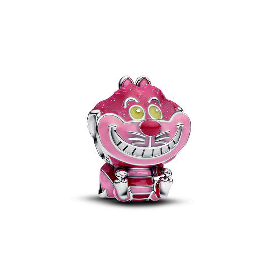 Pandora PANDORA DISNEY 794025C01 Pixar Cheshire Cat sterling silver charm with glittery pink, light pink, pink and glow in the dark yellow enamel