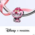 Pandora PANDORA DISNEY 794025C01 Pixar Cheshire Cat sterling silver charm with glittery pink, light pink, pink and glow in the dark yellow enamel