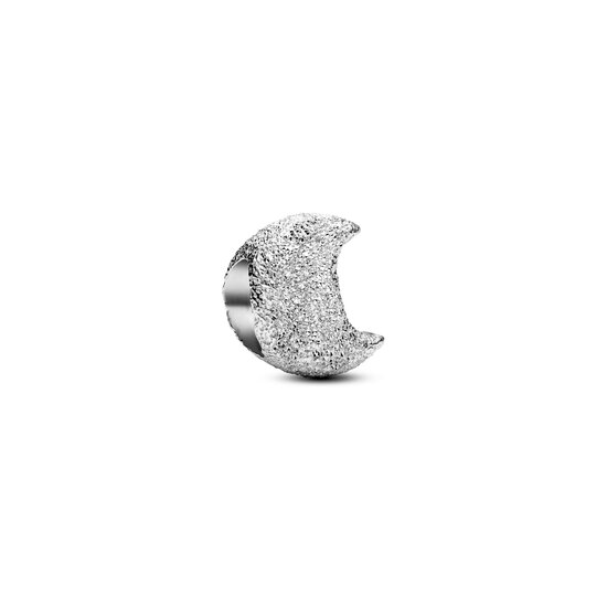 Pandora PANDORA 794054C00 Textured moon sterling silver mini charm