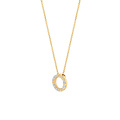 Blush BLUSH 14krt. geelgouden collier met  open rondje bezet met zirconia's 3065YZI