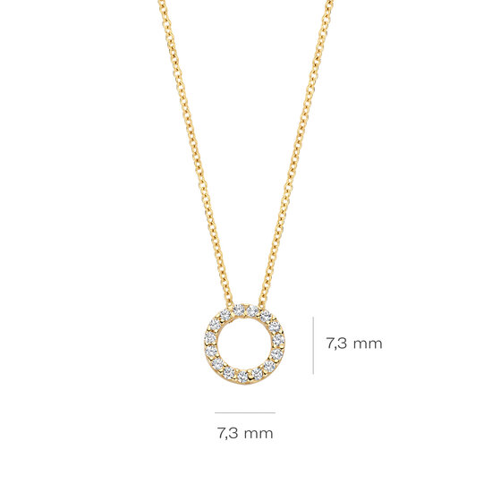 Blush BLUSH 14krt. geelgouden collier met  open rondje bezet met zirconia's 3065YZI