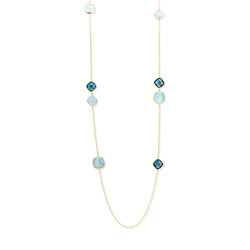 JARREL 4Y.7423.AQS.TLS 14krt geelgouden collier, San Marino met aquamarijn en topaas