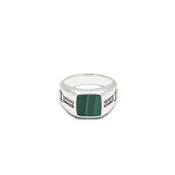 BUDDHA TO BUDDHA 046MA Ring Tangguh Small Silver Malachite