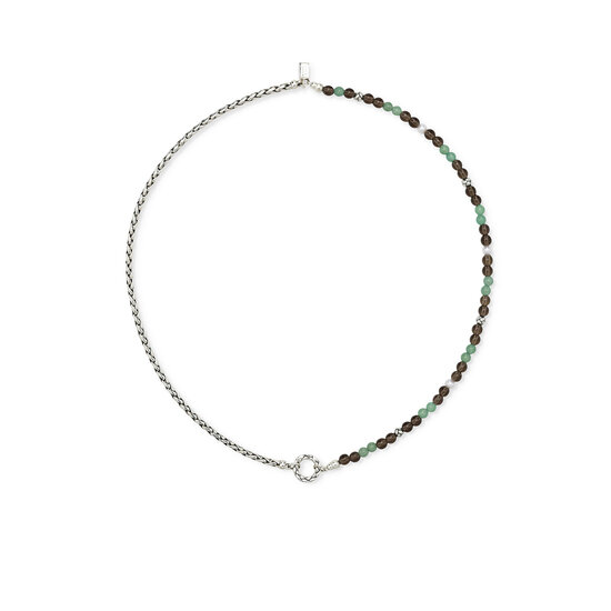 Buddha to Buddha BUDDHA TO BUDDHA 177AV Stacking Necklace Spirit Bead SIlver Aventurine Smokey Quartz, 45 cm