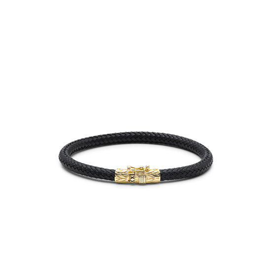 Buddha to Buddha BUDDHA TO BUDDHA 149BL GV Leather Bracelet Ellen Gold Vermeil Black