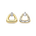 Ti Sento Milano TI SENTO MILANO 78034ZY Zilver vergulde oorknoppen, ronde open driehoekvorm 20 mm met zirconia's