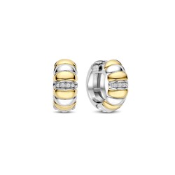 TI SENTO MILANO 78024ZY Zilver gerhodineerde klapcreolen, bicolor