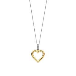 TI SENTO MILANO 6858ZY Zilver vergulde cliphanger, open hart 18 mm