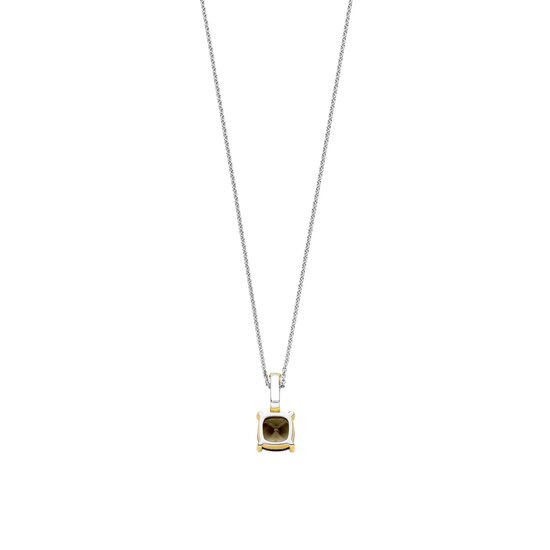 Ti Sento Milano TI SENTO MILANO 6854KA Zilver vergulde cliphanger met vierkante donkergroene zirconia 7.5 mm (incl. collier fijntjes, 42 cm)